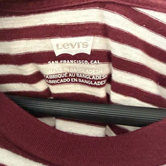 Levi’s Classic Cropped Striped Tee 100% Cotton Size Medium - Picture 2 of 6